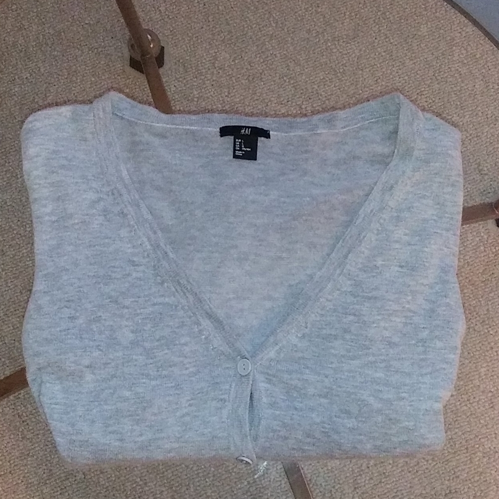 H & M Grey Button up Cardigan Sweater